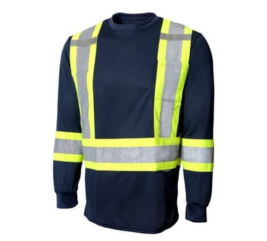 JG 10-665R - T-SHIRT MANCHES LONGUES AVEC BANDES RÉFLÉCHISSANTES