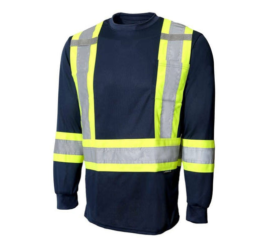 JG 10-665R - T-SHIRT MANCHES LONGUES AVEC BANDES RÉFLÉCHISSANTES