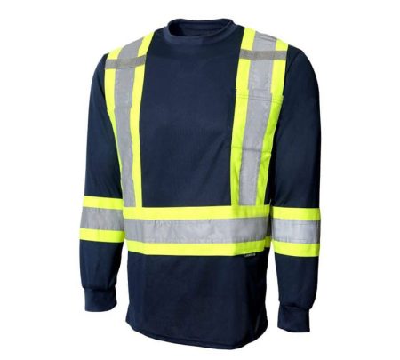 10-665R - T-SHIRT MANCHES LONGUES AVEC BANDES RÉFLÉCHISSANTES