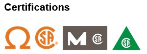 Certifications CSA Oméga, triangle vert, métatarse